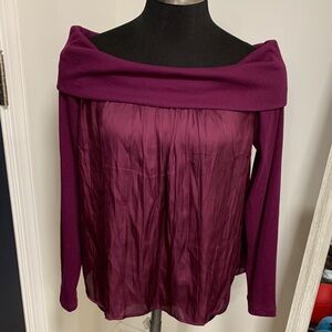 Elegant Off-Shoulder Purple Blouse LOFT DONATED